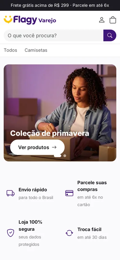 A loja virtual no celular